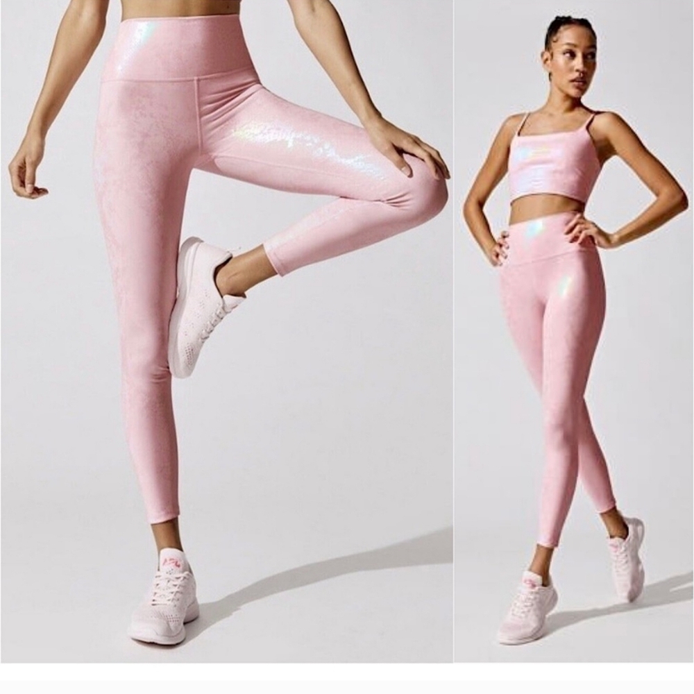Carbon38 Pink iridescent Leggings/ Bra
